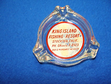 Vintage King Island Fishing Resort Stockton Calf. Triangle Advertising Ashtray U picture