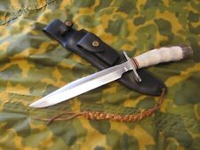Stunning Named WW2 Korea War Randall Model 1 Fighting Knife w/ Heiser Sheath picture