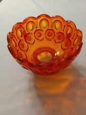 VINTAGE 1960S LE SMITH AMBERINA GLASS MOON STARS LAMP SHADE picture