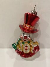 Christopher Radko Snowman JOY Ornament, hand blown glass 5 1/2” EUC w/ Box picture