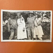 VINTAGE PHOTO Affectionate, Farmers And Girlfriends Flirty, ~1930s Lovers Rural picture