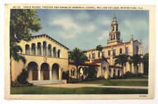 Linen Postcard ANNIE RUSSEL THEATRE ROLLINS COLLEGE Winter Park FL Teich c. 1933 picture