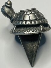Vintage Pewter Turtle Birthday Cake Cupcake 1.25” Collectible Kitchen picture