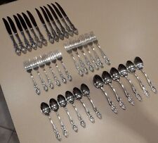 Vintage 1881 Rogers Oneida Silverplate Flatware Baroque Rose 36 PC picture