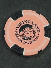 VIKING LAND (MINNESOTA) Pink/Black ~ Harley Davidson Poker Chip picture