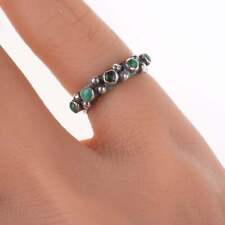 sz2.5 c1930's Navajo Silver and turquoise row ring picture