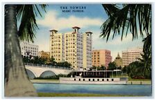 c1940's The Towers Exterior Roadside Miami Florida FL Unposted Vintage Postcard picture