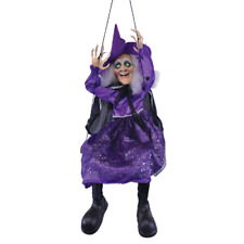 Kicking Witch On Swing Animated Halloween Prop Purple Legs Cape Haunted House picture