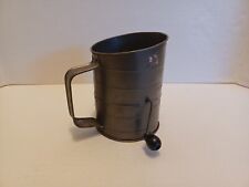 Vintage Bromwell's 3 Cup Measuring Flour Sifter Metal Kitchen Utensil Antique picture