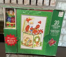 Vintage Christmas Cards With Collectible Figurine 20 Cards Envelopes SEALED NOS picture