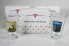 BJ's Restaurant Brewhouse Holiday Cheers Blonde PM Porter Beer Glass Set Lot (6) picture