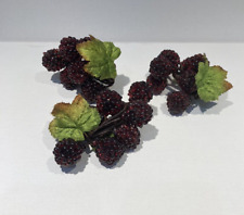 3 Vintage MCM Lucite Acrylic Blackberry Purple Raspberries Clusters *RARE FIND* picture