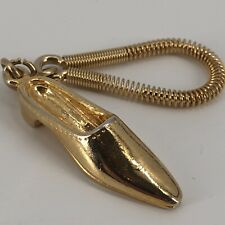 Vtg Gold Tone Enzo Angiolini Shoe Shaped Metal Advertising Keychain picture