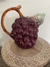 Vintage Ancora grape wine jug pitcher Made in Italy hand painted art pottery picture