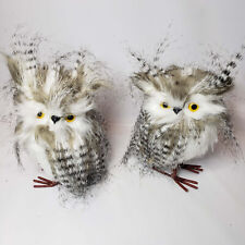 2  Realistic faux fur feathers owls unbranded  picture
