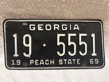 Vintage 1969 Georgia License Plate 19-5551 picture