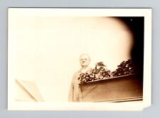 Charming 1930s Vintage Sepia Photo Elderly Lady & Flowers 3.5x2.5in picture