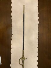 British Model 1796 Small Sword Nicely Engraved Pommel Rare Leather Scabbard picture