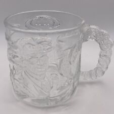 1995 Batman Forever McDonald's Two Face Glass Cup Mug Embossed DC Comics   #4922 picture