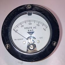 AMF PANEL METER - VOLTS AC RMS 0-140 MODEL VA12DX3P   NICE SHAPE FROM RADIO SHOP picture