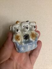 Sweet Vintage Japan Puppies in a basket figurine picture
