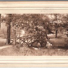 c1910s Lovely Nature Scene Walking Bridge Collotype Embossed Postcard Artsy A218 picture