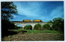 TIFFANY, Wisconsin WI ~ Chicago & Northwestern Train STONE ARCH BRIDGE Postcard picture