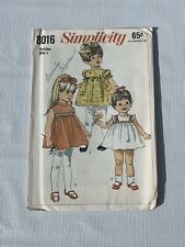 Dress Size 1 Toddler Uncut Pattern S8016 12mo Vtg 60s Puff Sleeves Self Ruffles picture