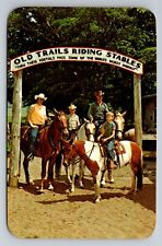 Old Trails Stables Near Hart Michigan Vintage Unposted Postcard Horses picture