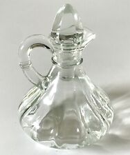 Vintage Decanter Clear Glass for Olive Oil, Original Stopper 4.5” Jug picture