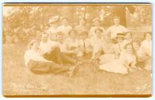 1912 4th of JULY RPPC FOREST GLEN ILLINOIS GROUP PHOTO*PHOTOGRAPHER B.W.*PICNIC? picture
