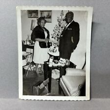Vintage Found Photo African American Couple Enjoying Christmas Party 1960s picture