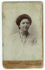 Antique CDV Circa 1880'S Beautiful Polish Woman in Dress Sandmeer Lodz Poland picture
