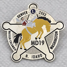 Lions Club MD19 Bucking Bronco Denver Idaho BC Washington Vintage Pin picture