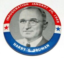 1949 HARRY TRUMAN INAUGURATION campaign pin pinback button political president picture