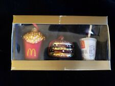 2013 McDonald’s Blown Glass Big Mac, Fries & Shake Drink Mini Ornament Set  picture