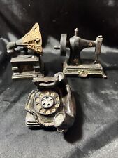 Old Fashion Antique Style Rotary Ceramic Telephone Sewing Machine & Gramophone picture