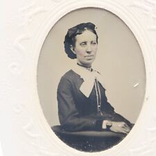 Antique Tintype Photo of Beautiful Young Woman Caroline Blake Hill picture