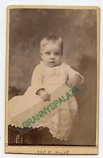 CDV Photo - Very Cute Baby Sitting - In Long Gown - Big Eyes picture