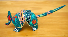 Mexico Oaxacan Alebrije Hand Painted Armadillo Wood Carving , 7.5