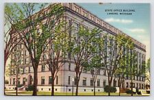 c1940s State Office BUilding Exterior Lansing MIchigan MI Postcard picture