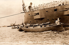 Battleship Maine Victims Along Side USS North Carolina Navy Ship Postcard Rppc picture