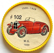 Jell-O Brand Desserts 1962 History of Auto Token Coin #102 1930 M.G. Vintage picture