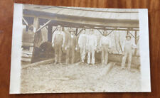 c1910 WORKING LOGGERS LUMBER RPPC POSTCARD AZO WHITE & BLACK WORKERS picture