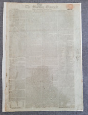 THE MORNING CHRONICLE 9TH AUGUST 1810 ORIGINAL ANTIQUE NEWSPAPER 4 PAGES picture