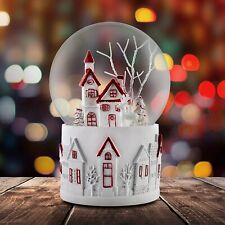 120 MM Christmas Village Musical Snow Globe by San Francisco Music Box Company picture