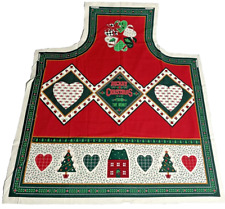 Vintage Christmas Kitchen Apron Fabric Panel, Full Front, 1990s, new (WW) picture