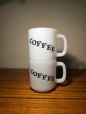 VINTAGE PAIR OF GLASBAKE COFFEE MUGS MARKED ( COFFEE) picture