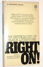 RIGHT ON AN ANTHOLOGY OF BLACK LITERATURE 1970 PAPERBACK BOOK 1st EDITION picture