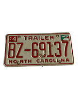Vintage North carolina trailer license plate picture